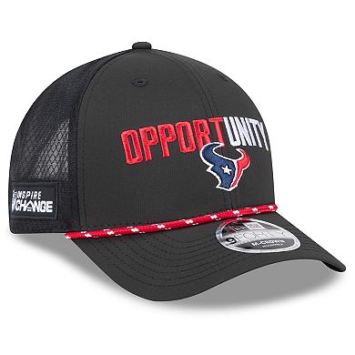 Men's New Era Black Houston Texans 2025 Inspire Change 9FORTY M-Crown Adjustable Hat