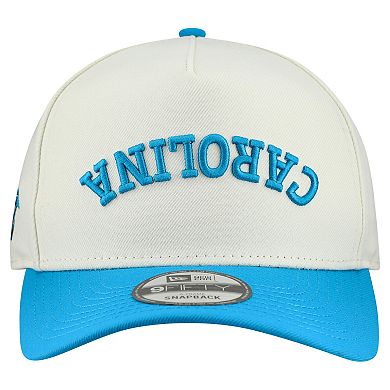Men's New Era Cream Carolina Panthers Upside Down 9FIFTY A-Frame Snapback Hat