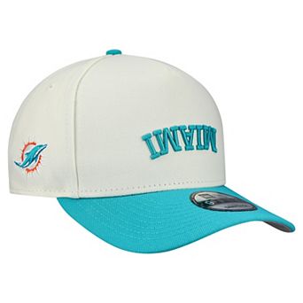 Men's New Era Cream Miami Dolphins Upside Down 9FIFTY A-Frame Snapback Hat