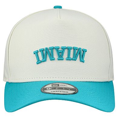 Men's New Era Cream Miami Dolphins Upside Down 9FIFTY A-Frame Snapback Hat