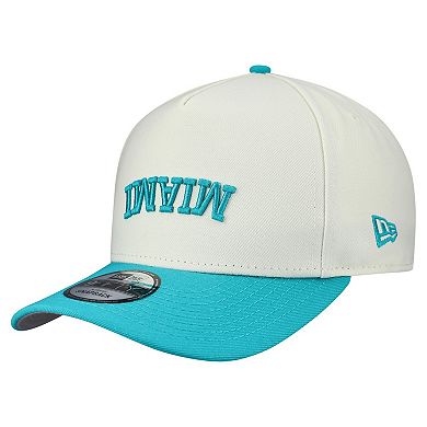 Men's New Era Cream Miami Dolphins Upside Down 9FIFTY A-Frame Snapback Hat