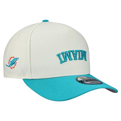 Men's New Era Cream Miami Dolphins Upside Down 9FIFTY A-Frame Snapback Hat