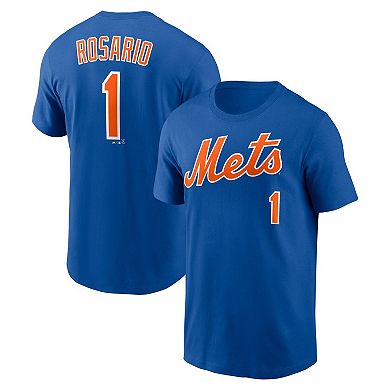 Men's Majestic Amed Rosario Royal New York Mets Name & Number T-Shirt