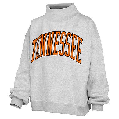 Women's Pressbox Gray Tennessee Volunteers Oversized Nelson Mock Neck Sweatshirt