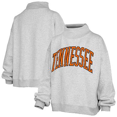 Women's Pressbox Gray Tennessee Volunteers Oversized Nelson Mock Neck Sweatshirt