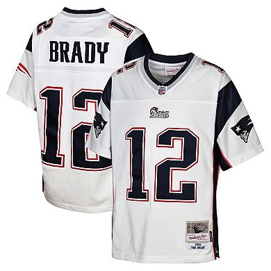 Youth Mitchell & Ness Tom Brady White New England Patriots 2000 Legacy Replica Jersey