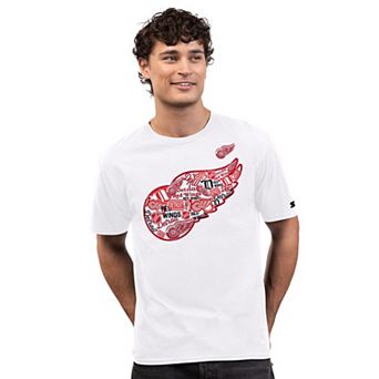 Men's Starter White Detroit Red Wings Logo Collage T-Shirt