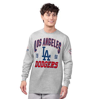 Men's Starter Heather Gray/Royal Los Angeles Dodgers Two-Pack Long Sleeve & Short Sleeve T-Shirt Set