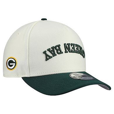 Men's New Era Cream Green Bay Packers Upside Down 9FIFTY A-Frame Snapback Hat