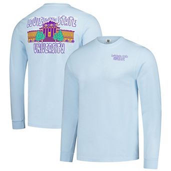 Men's Image One Light Blue LSU Tigers Frosted Dreams Comfort Colors Long Sleeve T-Shirt