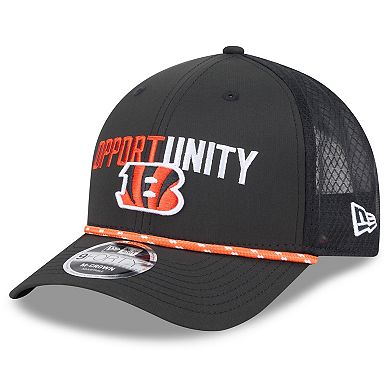 Men's New Era Black Cincinnati Bengals 2025 Inspire Change 9FORTY M-Crown Adjustable Hat