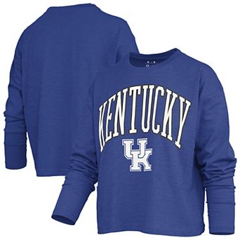 Women's Pressbox Royal Kentucky Wildcats Motley Boxy Waist-Length Long Sleeve T-Shirt