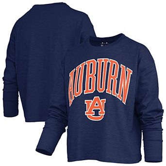 Women's Pressbox Navy Auburn Tigers Motley Boxy Waist-Length Long Sleeve T-Shirt