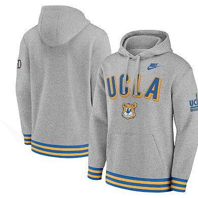 Men's Nike Heather Gray UCLA Bruins Legacy Retro Pullover Hoodie
