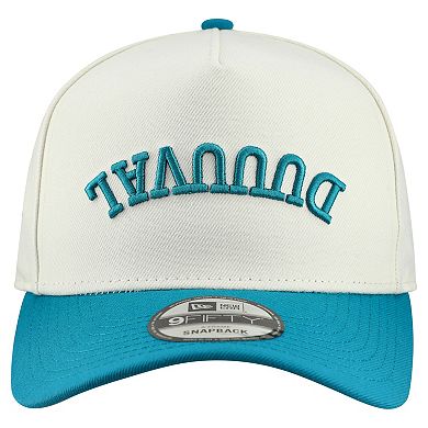 Men's New Era Cream Jacksonville Jaguars Upside Down 9FIFTY A-Frame Snapback Hat