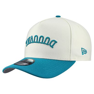 Men's New Era Cream Jacksonville Jaguars Upside Down 9FIFTY A-Frame Snapback Hat
