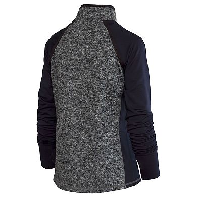 Women's Heather Gray/Navy Navy Midshipmen Finalist Quarter-Zip Sweatshirt