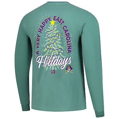 Men's Image One Light Green ECU Pirates Holiday Long Sleeve T-Shirt