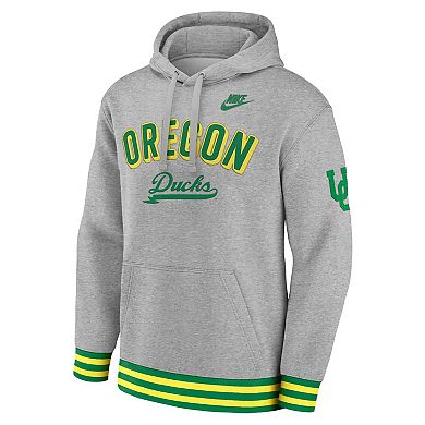 Men's Nike Heather Gray Oregon Ducks Legacy Retro Pullover Hoodie