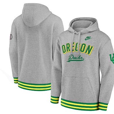 Men's Nike Heather Gray Oregon Ducks Legacy Retro Pullover Hoodie