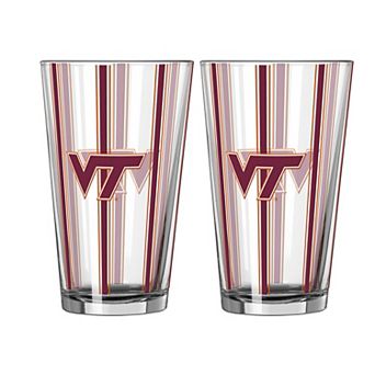 Logo Brands Virginia Tech Hokies Two-Piece 16oz. Striped Pint Glass Set
