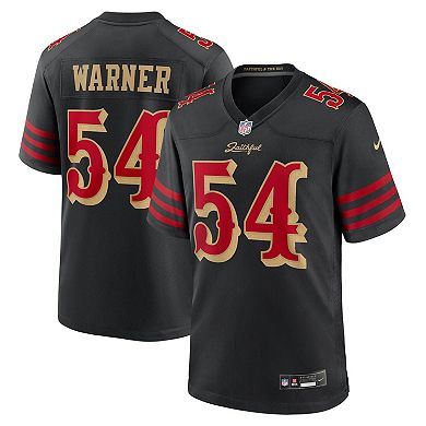Men's Nike Fred Warner Black San Francisco 49ers 2025 Rivalries Collection Game Jersey