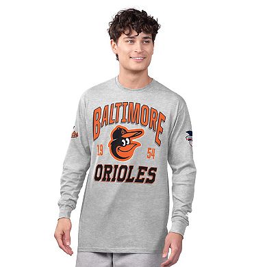 Men's Starter Gray/Orange Baltimore Orioles Two-Pack Long Sleeve & Short Sleeve T-Shirt Set