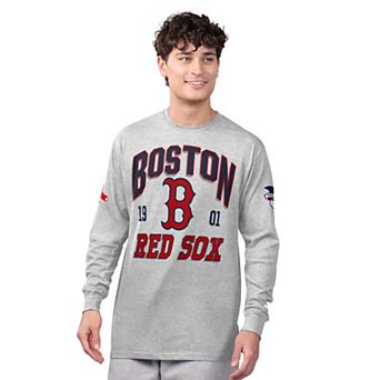 Men's Starter Gray/Navy Boston Red Sox Two-Pack Long Sleeve & Short Sleeve T-Shirt Set