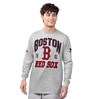 Men's Starter Gray/Navy Boston Red Sox Two-Pack Long Sleeve & Short Sleeve T-Shirt Set
