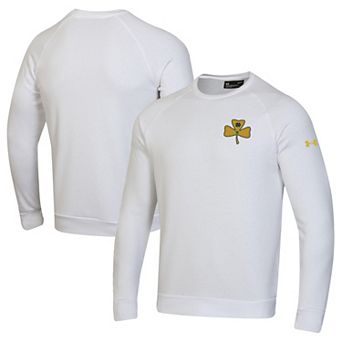 Men's Under Armour White Notre Dame Fighting Irish Shillelagh Clover Rival Fleece Sweatshirt