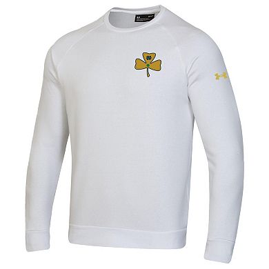 Men's Under Armour White Notre Dame Fighting Irish Shillelagh Clover Rival Fleece Sweatshirt