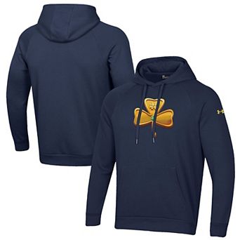 Men's Under Armour Navy Notre Dame Fighting Irish Shillelagh Clover Rival Fleece Hoodie