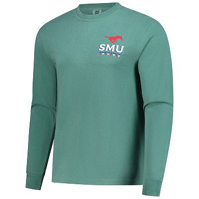 Men's Image One Light Green SMU Mustangs Holiday Long Sleeve T-Shirt