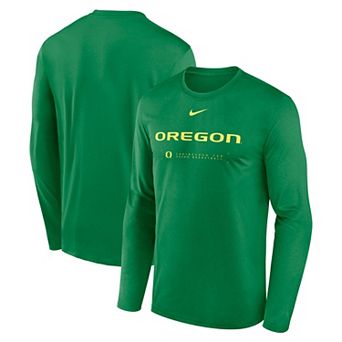 Men's Nike Green Oregon Ducks 2025 Courtside Basketball Shootaround Legend Dri-FIT Long Sleeve T-Shirt