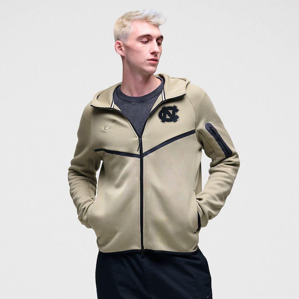 Men's Nike Olive North Carolina Tar Heels Tech Fleece Full-Zip