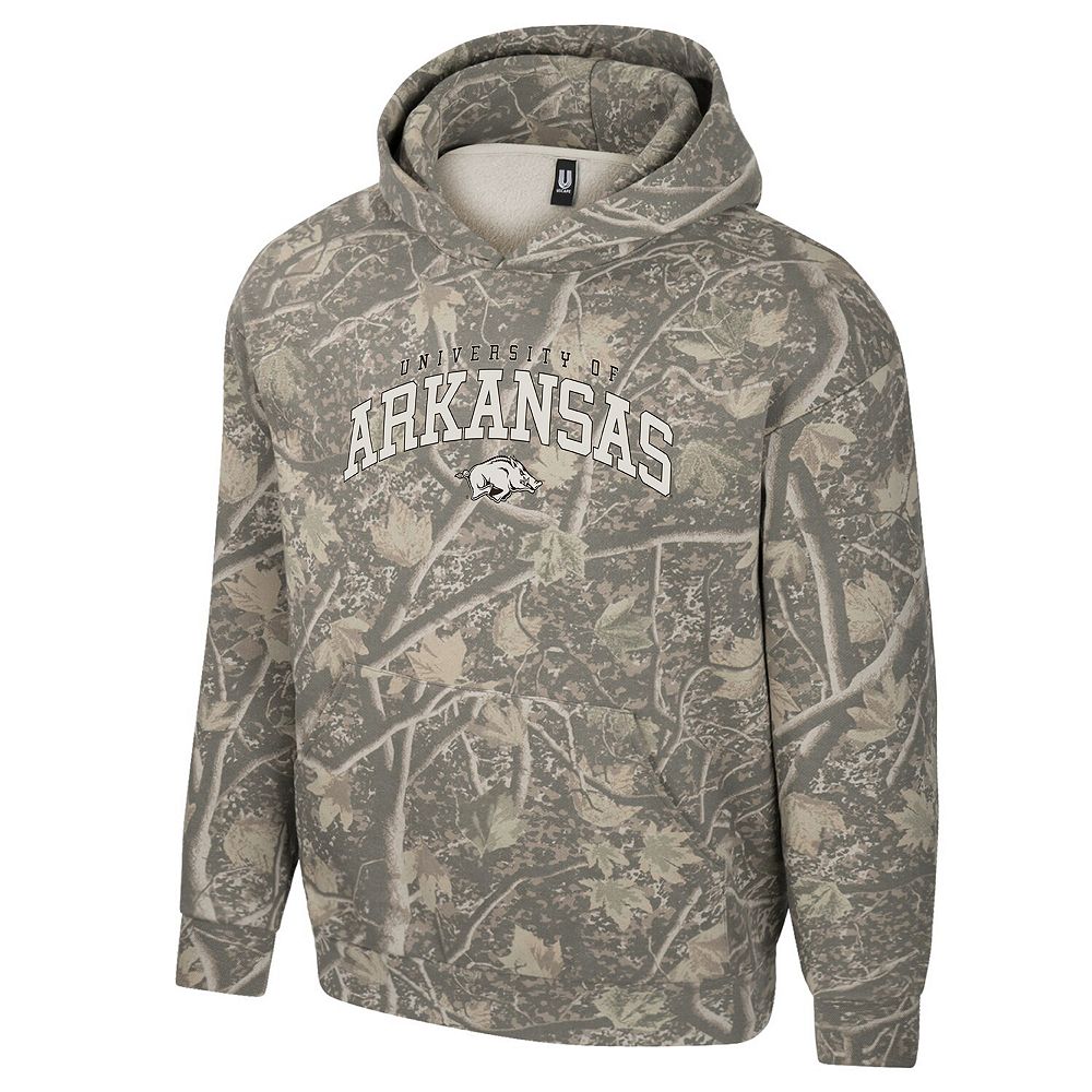 Men's Uscape Apparel Camo Arkansas Razorbacks Back Bay Fleece Hoodie