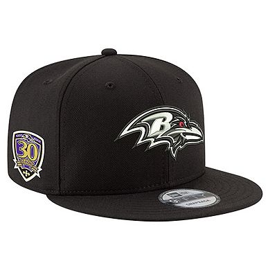 Men's New Era Black Baltimore Ravens 30th Anniversary 9FIFTY Snapback Hat
