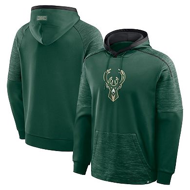 Men's Fanatics Hunter Green Milwaukee Bucks Pick & Roll Defender Pullover Hoodie