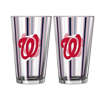 Logo Brands Washington Nationals Two-Piece 16oz. Striped Pint Glass Set