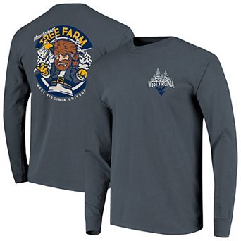 Men's Navy West Virginia Mountaineers Tree Farm Comfort Colors Long-Sleeve T-Shirt