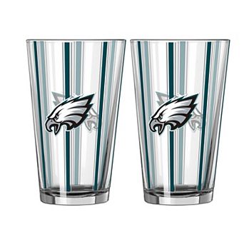 Logo Brands Philadelphia Eagles Two-Piece 16oz. Striped Pint Glass Set