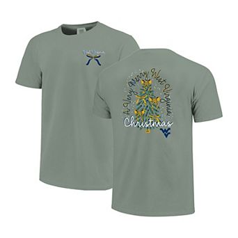 Women's Light Green West Virginia Mountaineers Christmas Tree Comfort Colors T-Shirt