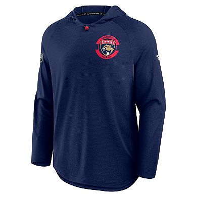 Men's Fanatics Navy Florida Panthers Authentic Pro Rink Raglan Hoodie