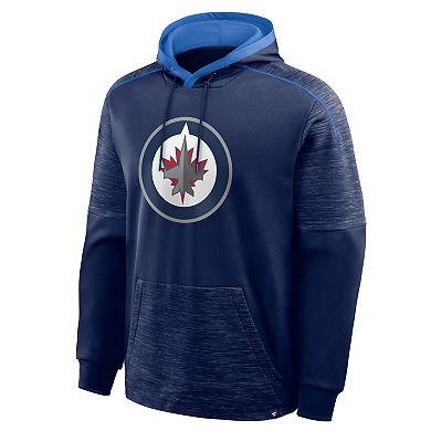 Men's Fanatics Navy Winnipeg Jets Goaltender Defender Pullover Hoodie