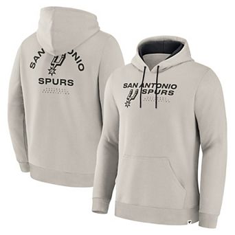 Men's Fanatics Off White San Antonio Spurs Crossover Collection Blocked Shot Premium Pullover Hoodie