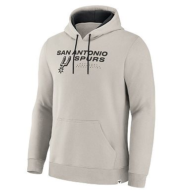Men's Fanatics Off White San Antonio Spurs Crossover Collection Blocked Shot Premium Pullover Hoodie