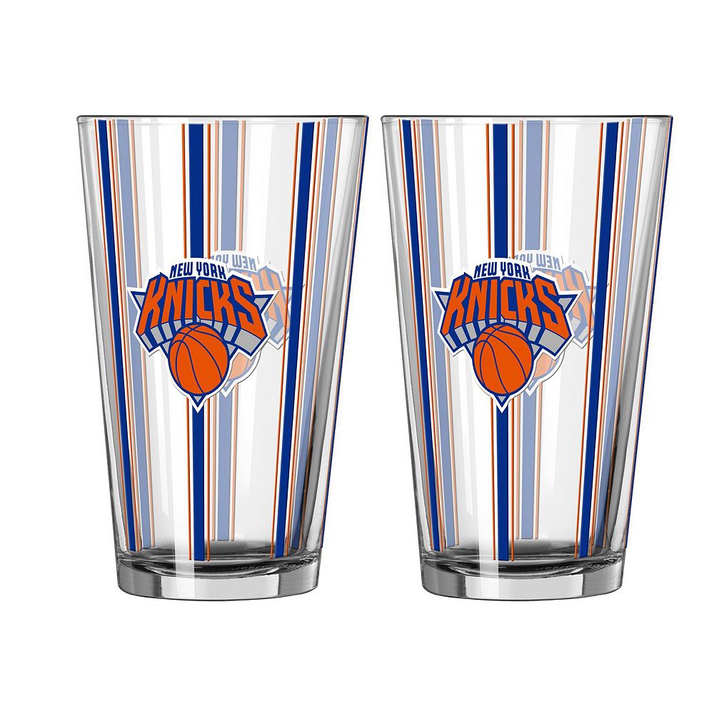 Logo Brands New York Knicks Two-Piece 16oz. Striped Pint Glass Set