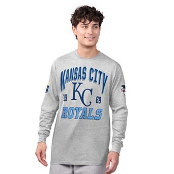 Men's Starter Gray/Royal Kansas City Royals Two-Pack Long Sleeve & Short Sleeve T-Shirt Set