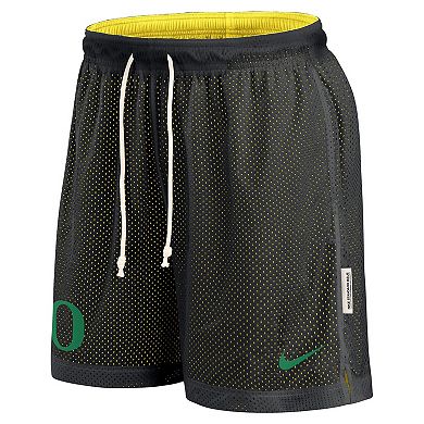 Men's Nike Black/Yellow Oregon Ducks Courtside Standard Issue Dri-FIT Reversible Shorts