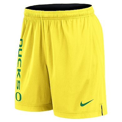 Men's Nike Black/Yellow Oregon Ducks Courtside Standard Issue Dri-FIT Reversible Shorts